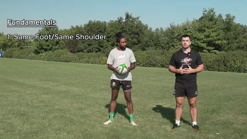 A frame from the on-field Fundamentals coaching lesson